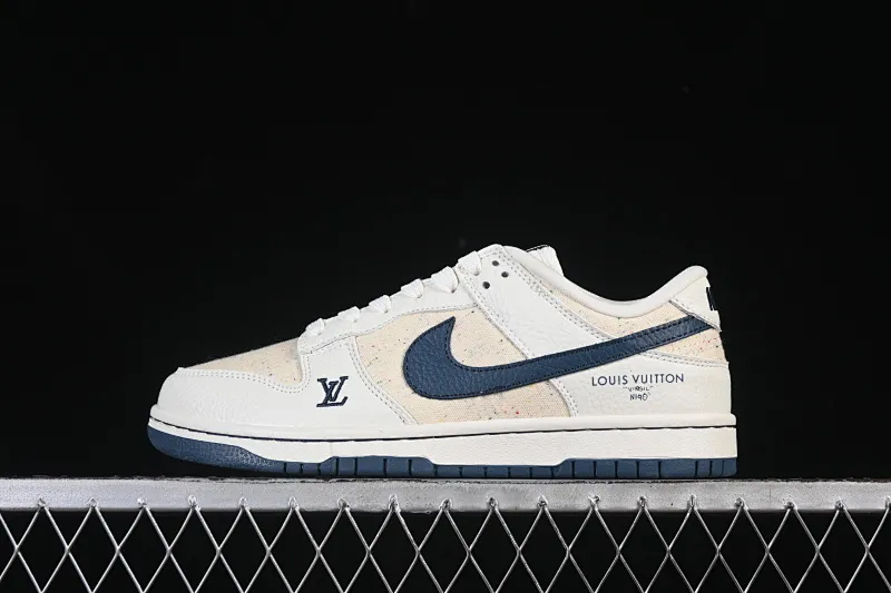 All categories Nk SB Dunk Series Nk SB Dunk Low High-end customized low-top sneakers Nike SB Dunk Low LV co-branded off-white navy blue fabric High-end customized low-top casual sneakers SC0601-478
